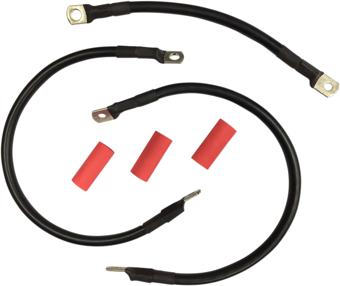 DRAG SPECIALTIES Black Battery Cable Set - '65-'84 FL E25-0091B-T6