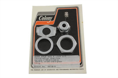 9610-5 - Chrome Rear Axle Nut and Lock Kit by Colony