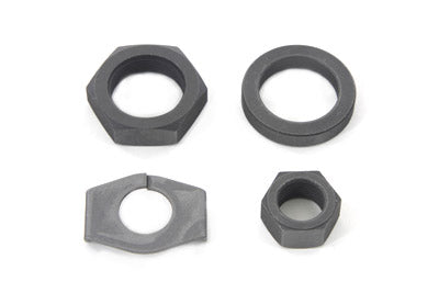 9692-4T - Parkerized Rear Axle Nut and Lock Kit by V-Twin