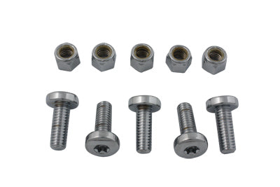 9807-10T - Rear Disc Bolt and Nut Kit Chrome by V-Twin