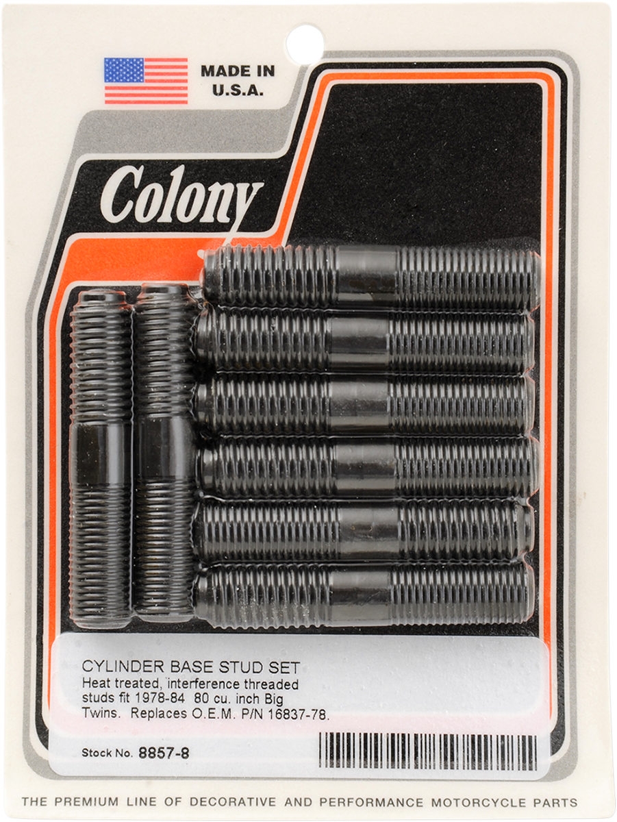 DS-189955 - COLONY Cylinder Stud Set - '78-'84 Big Twin 8857-8
