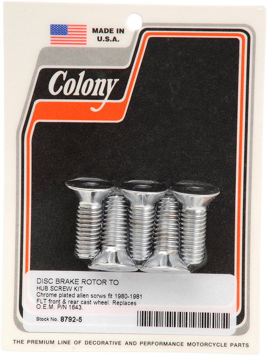 DS-190497 - COLONY Mounting Hardware Kit without Nuts - Brake Rotor - Socket-Head/Countersunk - 1-1/4" 8792-5