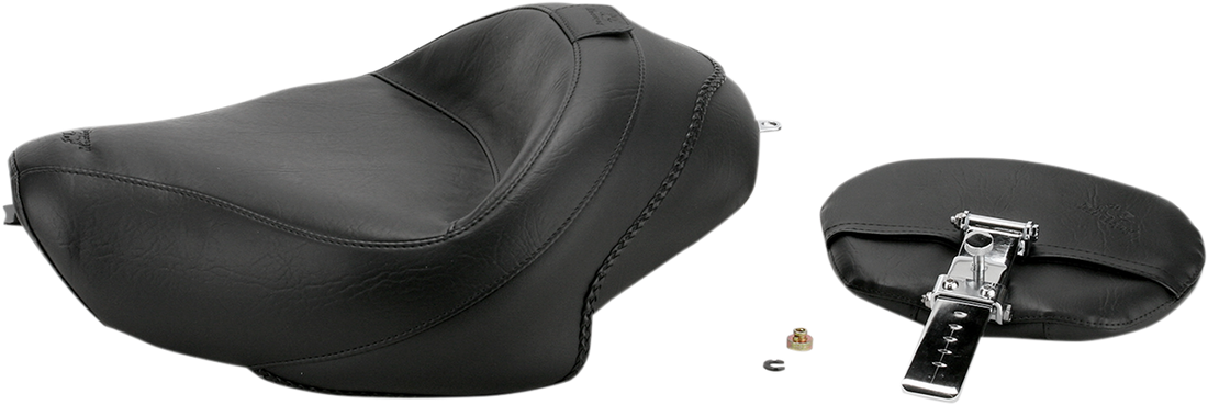 0804-0308 - MUSTANG Wide Solo Seat - With Backrest - Vintage - Black - Smooth - XL '04-'21 79429