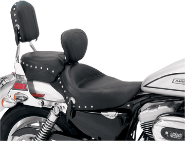 0804-0309 - MUSTANG Wide Solo Seat - With Backrest - Black - Studded W/Concho - XL '04-'21 79437