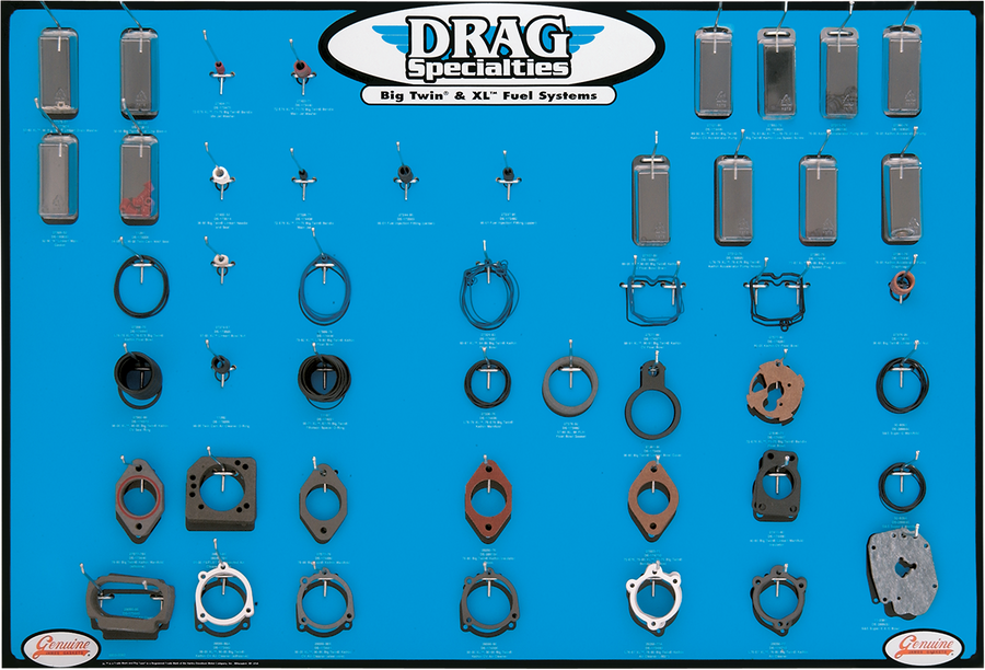 DRAG SPECIALTIES Gasket, Seal, and O-ring Display - '99-'06 Twin-Cam Fuel Systems 9903-0082