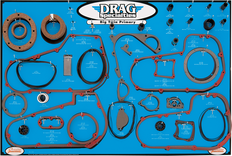 DRAG SPECIALTIES Gasket, Seal, and O-ring Display - '99-'06 Twin-Cam 5-Speed Primaries 9903-0101