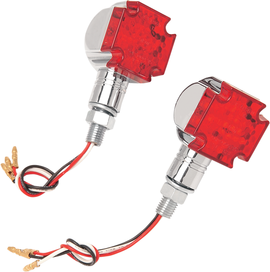 2040-0119 - EMGO LED Maltese Marker Lights - Chrome/Red 61-99155