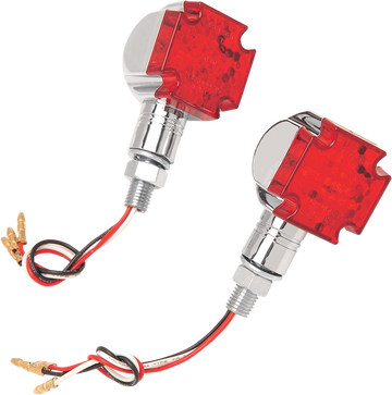 2040-0119 - EMGO LED Maltese Marker Lights - Chrome/Red 61-99155