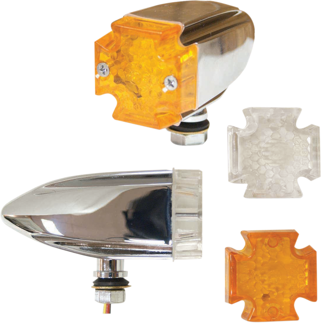 2040-0122 - EMGO LED Maltese Deco Lights - Amber and Clear Lens 61-99150