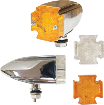 2040-0122 - EMGO LED Maltese Deco Lights - Amber and Clear Lens 61-99150