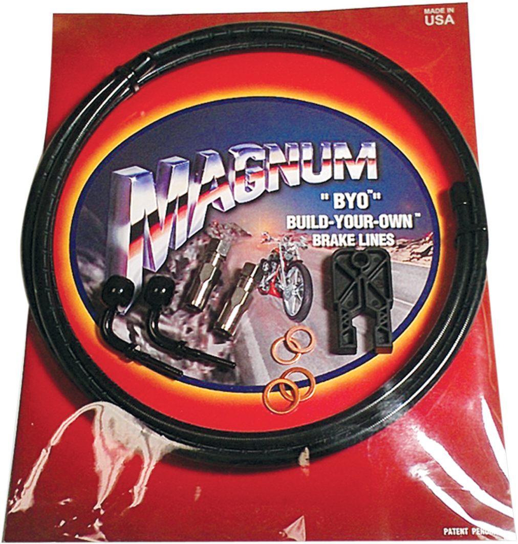 1741-3222 - MAGNUM Brake Line Kit - Single Disc - 10mm-Straight - 6' - Black Stainless Steel 496100A