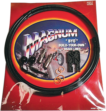 1741-3222 - MAGNUM Brake Line Kit - Single Disc - 10mm-Straight - 6' - Black Stainless Steel 496100A