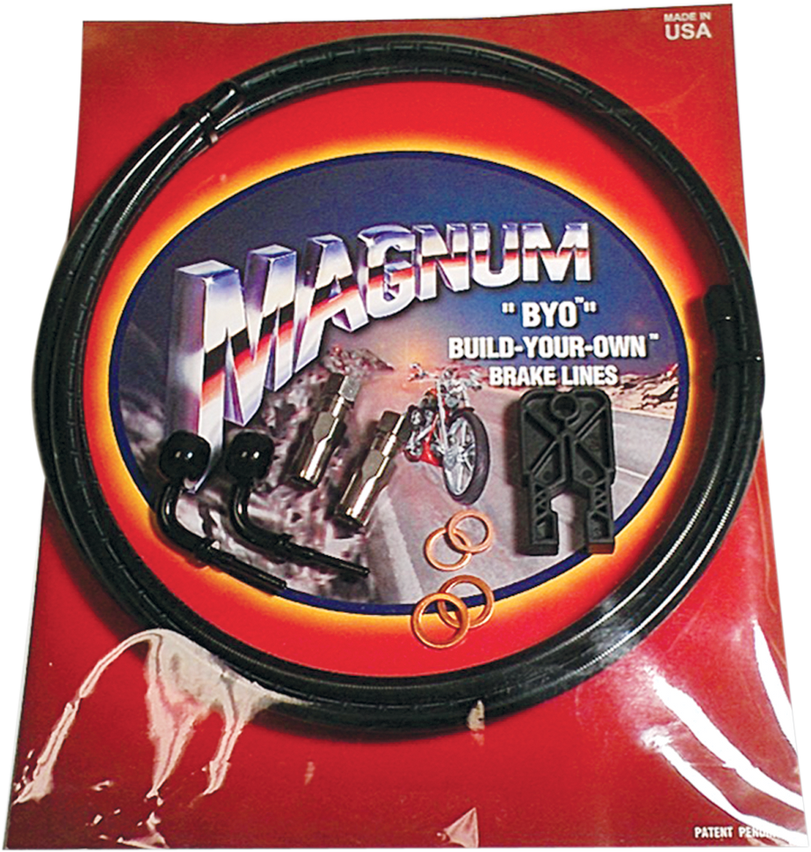 1741-3227 - MAGNUM Brake Line Kit - Single Disc - 7/16"-35? - 6' - Black Stainless Steel 496735A