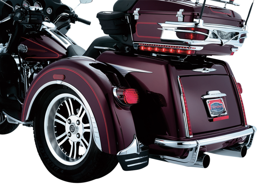 1420-0068 - KURYAKYN Rear Mud Flaps - Chrome/Black 7220