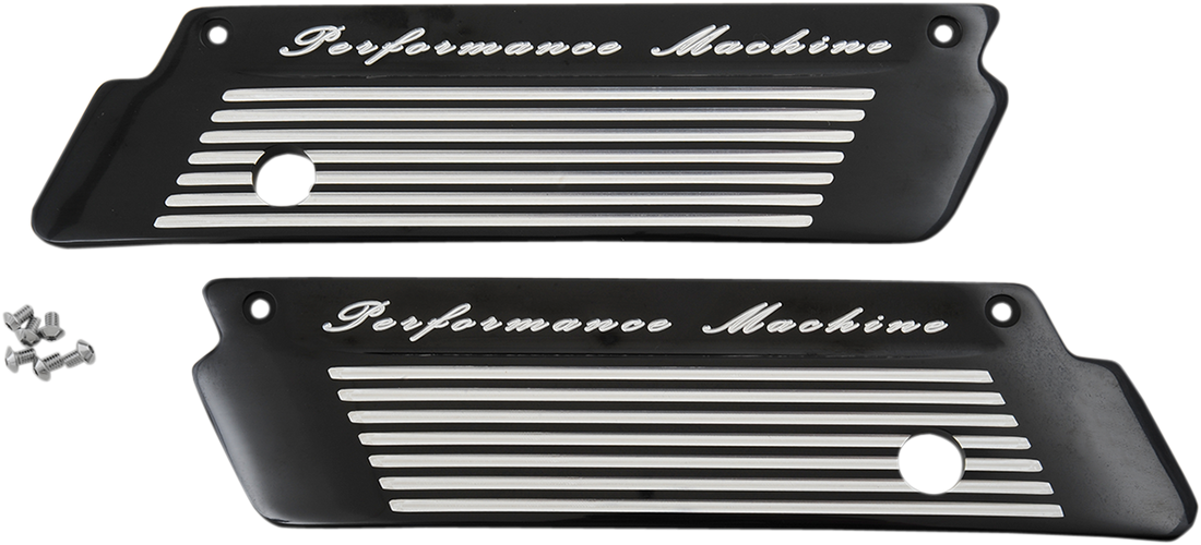 3501-0981 - PERFORMANCE MACHINE (PM) Saddlebag Hinge Covers - FLT - Contrast Cut 0200-2007-BM
