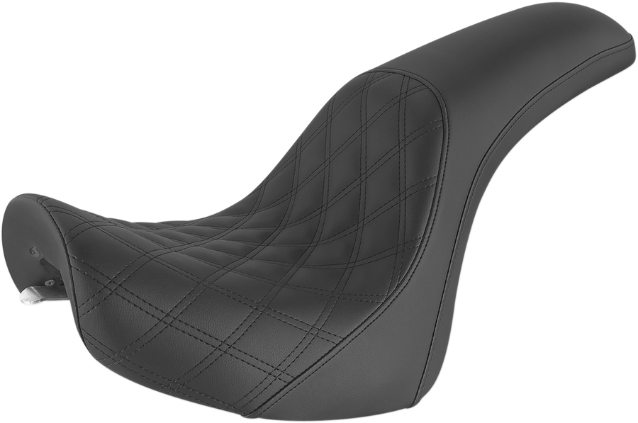 0802-1289 - SADDLEMEN Profiler Seat - Front Lattice/Rear Smooth - Black - FXSTD 800-02-149