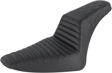 0802-1379 - SADDLEMEN Step-Up Seat - Front Tuck-n-Roll/Rear Lattice Stitch - Black 812-26-176