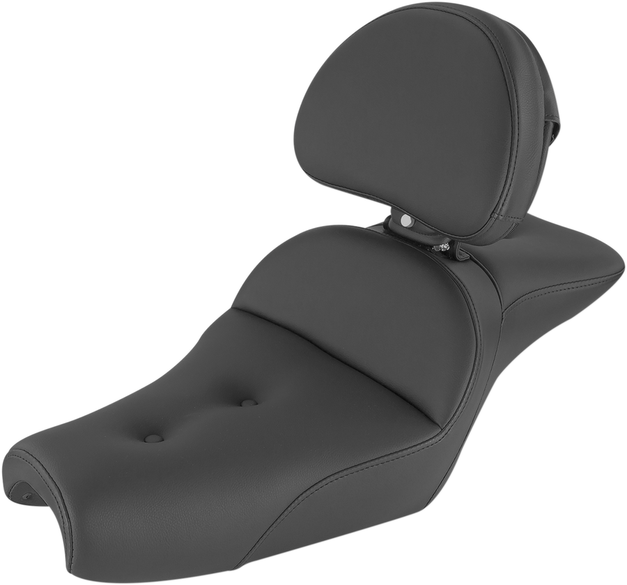 0804-0761 - SADDLEMEN Seat - Explorer* - With Backrest - Pillow Top - Black 807-11-030RS