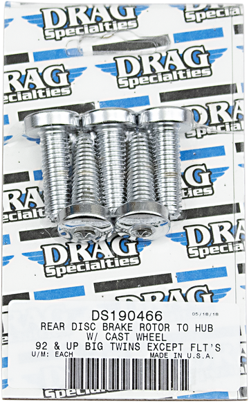 DS-190466 - DRAG SPECIALTIES Cast Rear Rotor Bolt Kit - '92-'17 MK307