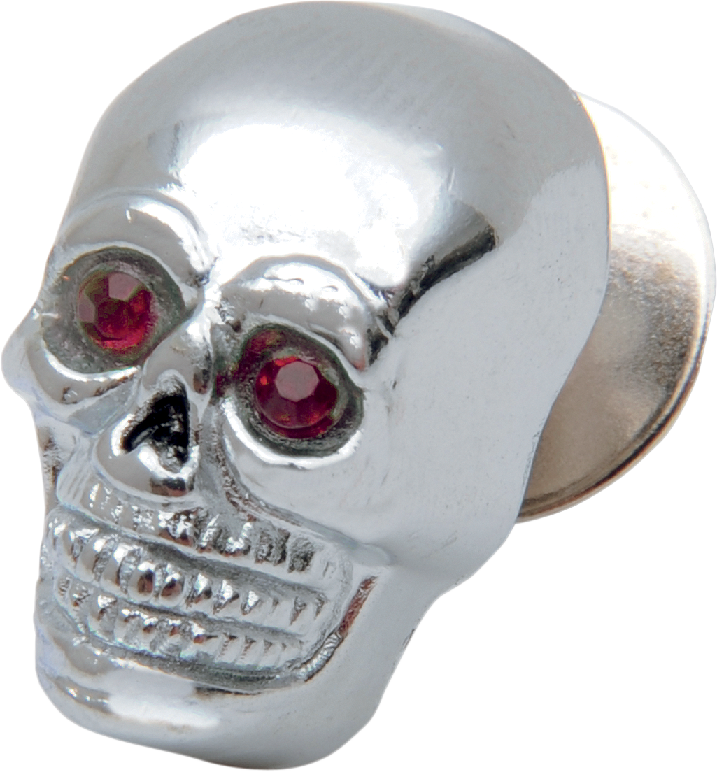 DS-190485 - DRAG SPECIALTIES Small Chrome Skull with/Red Eye 74401R