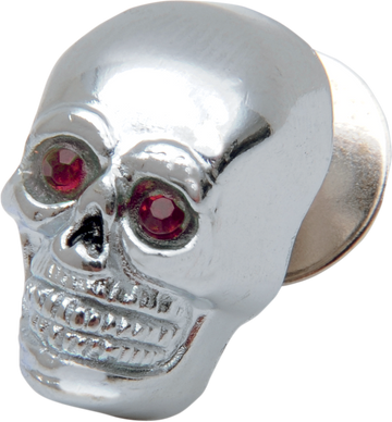 DS-190485 - DRAG SPECIALTIES Small Chrome Skull with/Red Eye 74401R