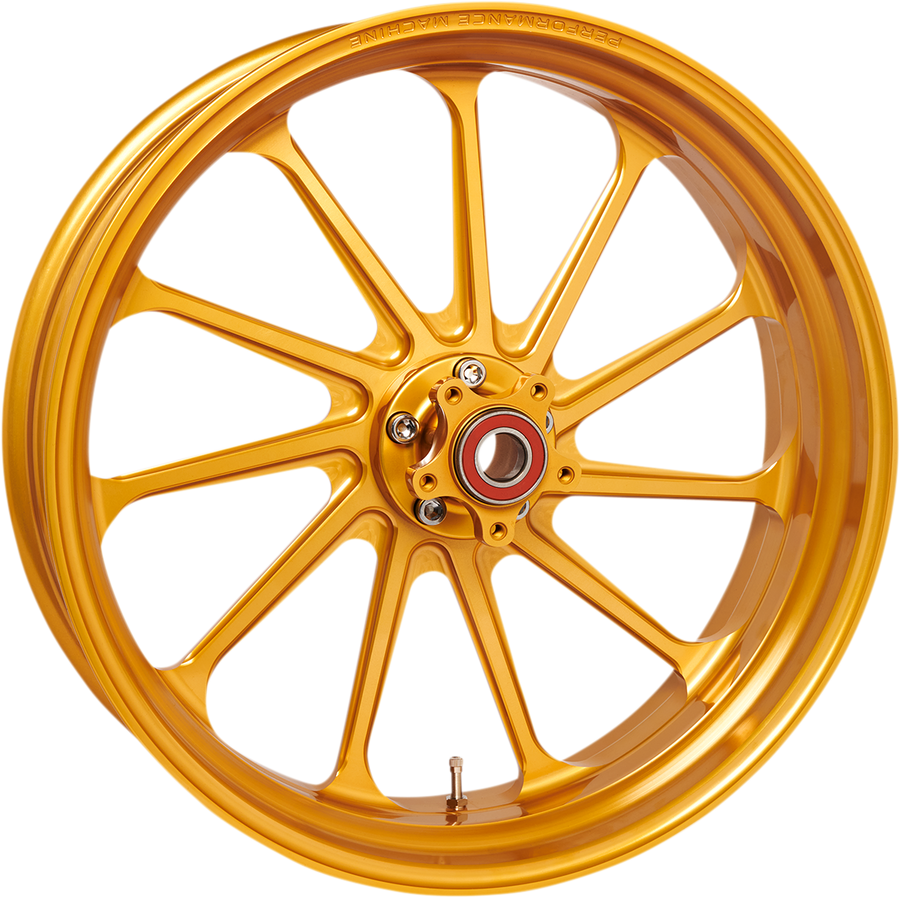 0201-2357 - PERFORMANCE MACHINE (PM) Wheel - Assault - Dual Disc - Front - Gold Ops* - 21"x3.50" - Without ABS 12027106SLAJAPG