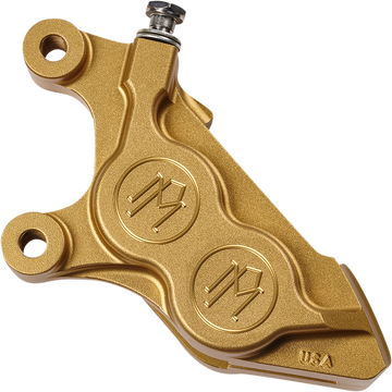 1701-0673 - PERFORMANCE MACHINE (PM) 4-Piston Caliper - Gold Ops - Left Front 0052-2425-SMG