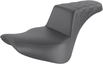 0802-1401 - SADDLEMEN Step-Up Seat - Rear Lattice Stitch - Black 818-33-173
