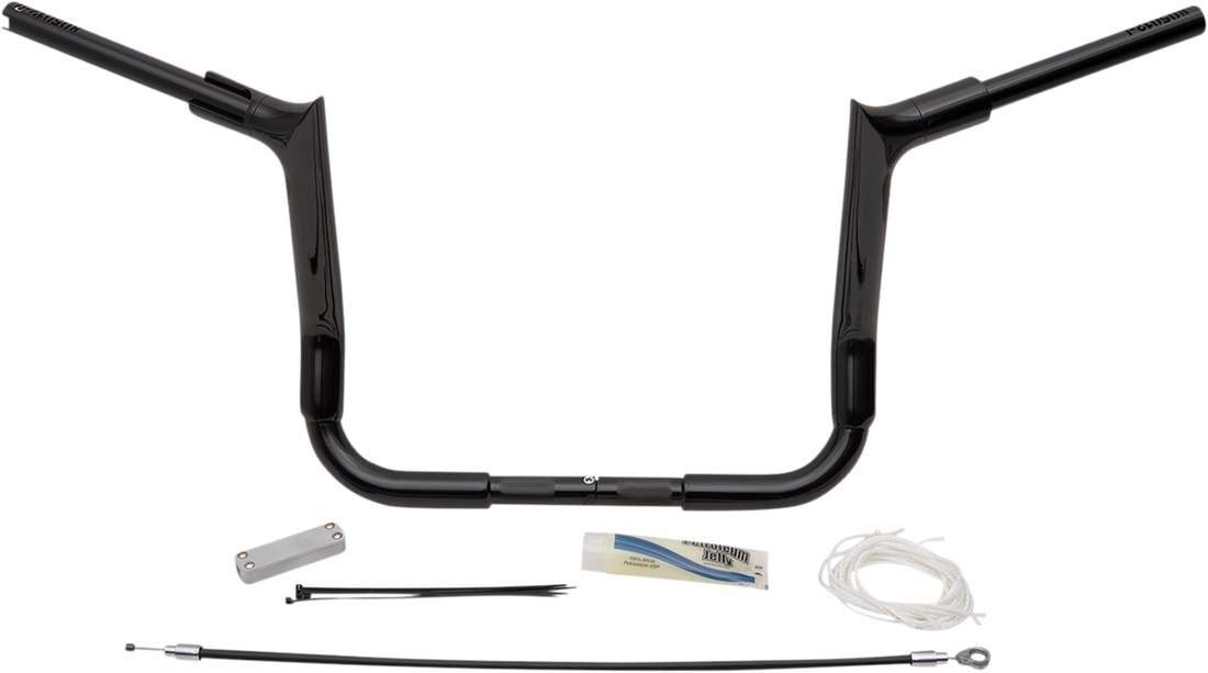 0601-5300 - FAT BAGGERS INC. Handlebar Kit - Pointed Top - 12" - Black 809112-B