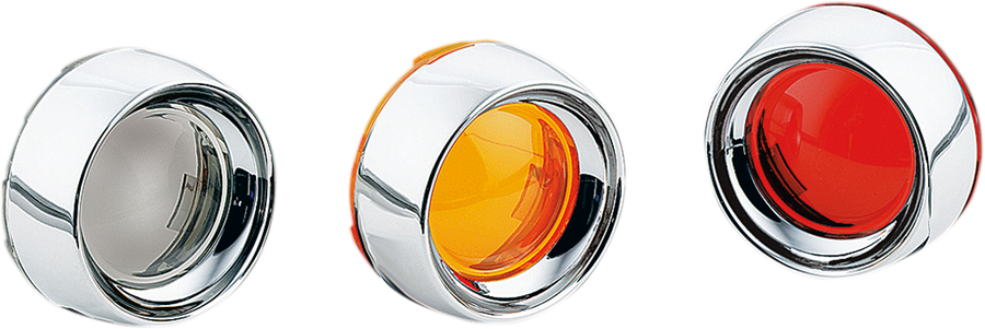 2040-0187 - KURYAKYN Deep Dish Bezels - Chrome/Smoke Lens 2107