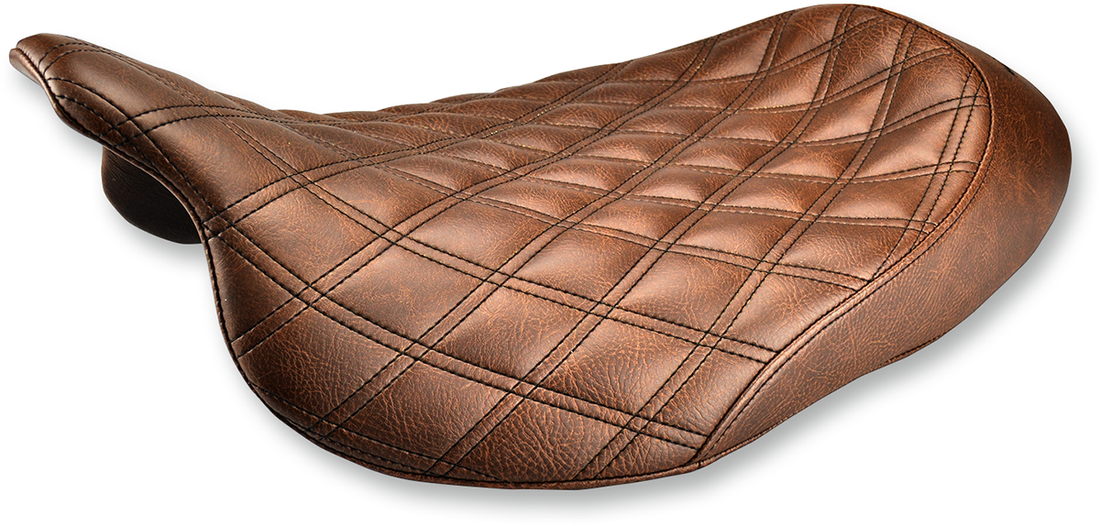 0801-1037 - SADDLEMEN Renegade Solo Seat - Lattice Stitched - Brown - FLH 808-07B-002BLS