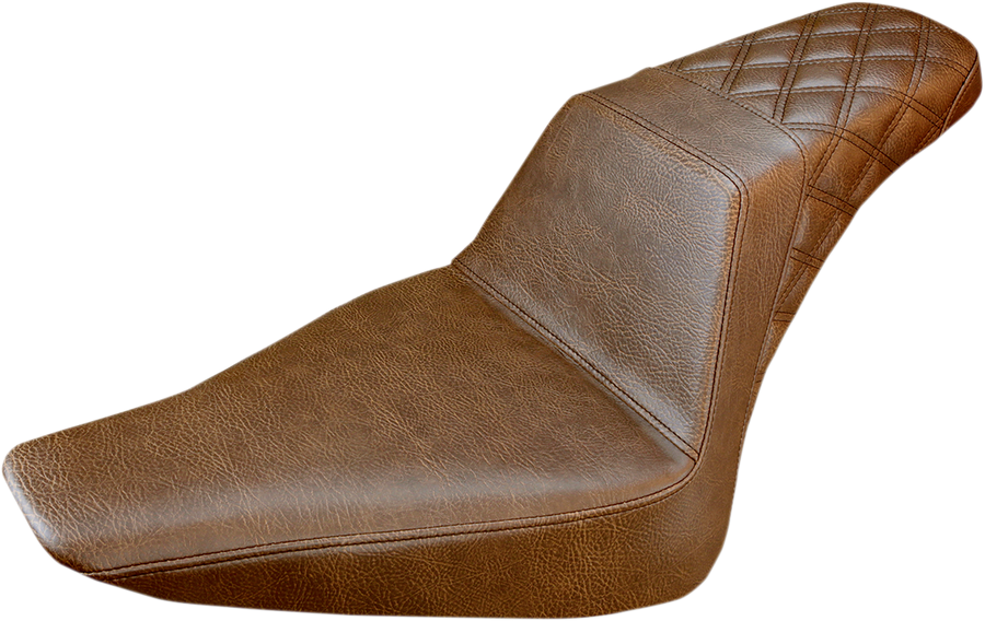 0801-1082 - SADDLEMEN Step-Up Seat - Rear Lattice Stitch - Brown - FLS 812-26-173BR