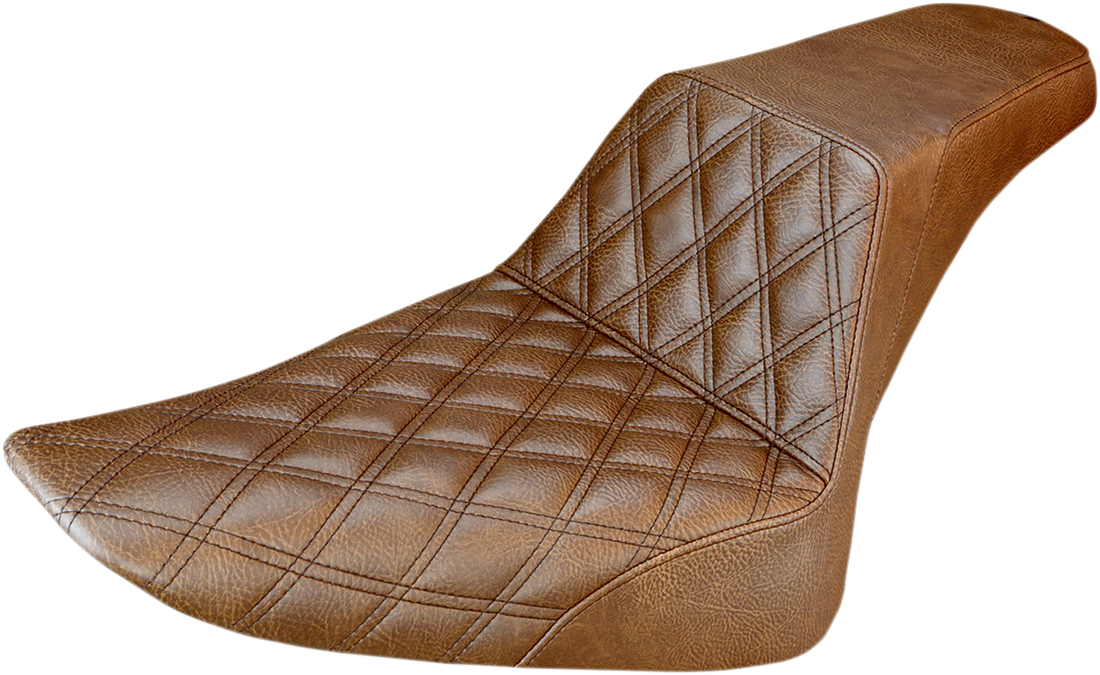 0801-1086 - SADDLEMEN Step-Up Seat - Front Lattice Stitch - Brown - FLS 812-26-172BR