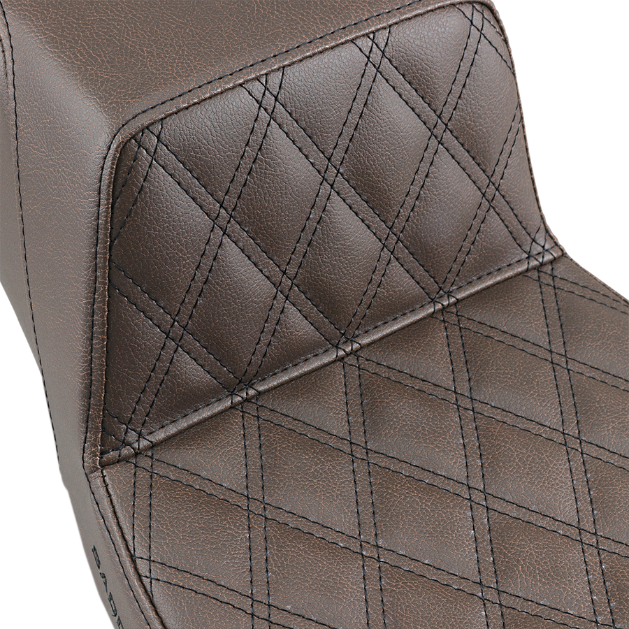 0801-1097 - SADDLEMEN Step-Up Seat - Front Lattice Stitch - Brown 897-06-172BR