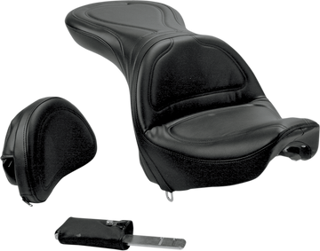 0802-0205 - SADDLEMEN Seat - Explorer* - With Backrest - Stitched - Black - Deuce 8252JS