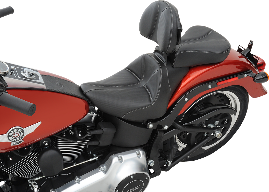 0802-0799 - SADDLEMEN Seat - Dominator Solo - Stitched - Black w/ Gray Stitching 806-12-0042