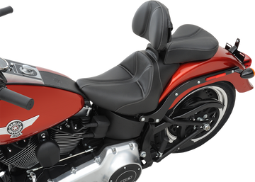 0802-0799 - SADDLEMEN Seat - Dominator Solo - Stitched - Black w/ Gray Stitching 806-12-0042