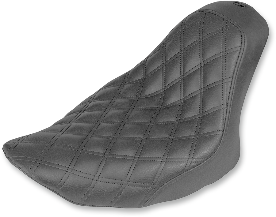 0802-0913 - SADDLEMEN Renegade Solo Seat - Lattice Stitched - Black - FXST 806-12-002LS