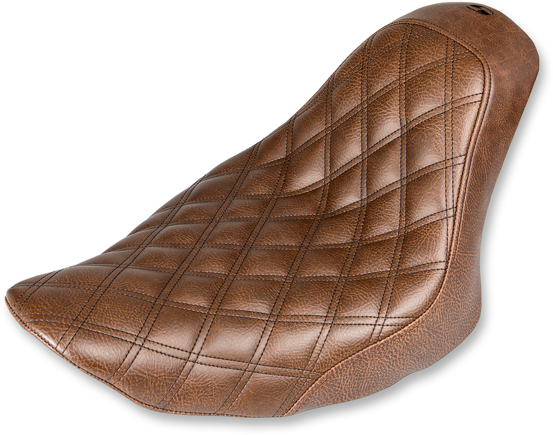 0802-0915 - SADDLEMEN Renegade Solo Seat - Lattice Stitched - Brown - FXST 806-12-002BLS