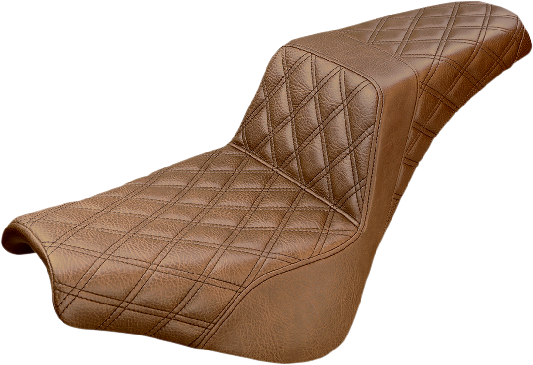 0802-0960 - SADDLEMEN Step-Up Seat - Full Lattice Stitch - Brown 818-30-175BR