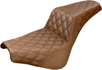 0802-0960 - SADDLEMEN Step-Up Seat - Full Lattice Stitch - Brown 818-30-175BR