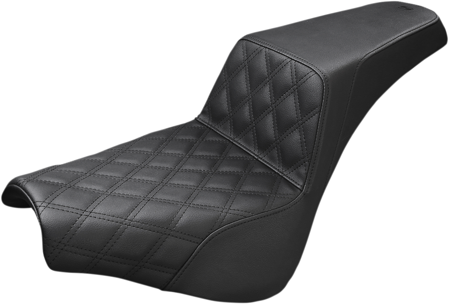 0802-0962 - SADDLEMEN Step-Up Seat - Front Lattice Stitch - Black 818-30-172