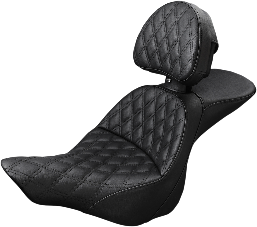 0802-0977 - SADDLEMEN Explorer Seat - Lattice Stitched - Backrest - FXSB 813-27-030LS