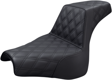 0802-0997 - SADDLEMEN Step-Up Seat - Full Lattice Stitch - Black 818-28-175