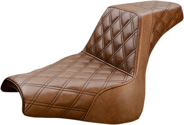 0802-0998 - SADDLEMEN Step-Up Seat - Full Lattice Stitch - Brown 818-28-175BR