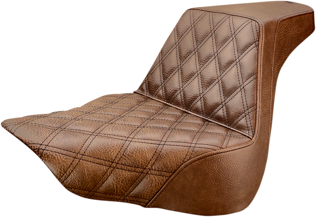 0802-1011 - SADDLEMEN Step-Up Seat - Front Lattice Stitch - Brown 818-27-172BR