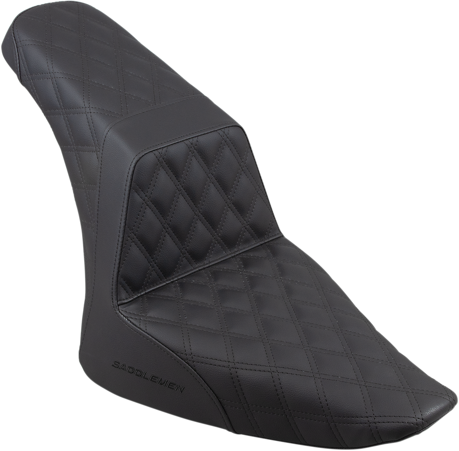 0802-1032 - SADDLEMEN Step-Up Seat - Full Lattice Stitch - Black - FLS 812-26-175