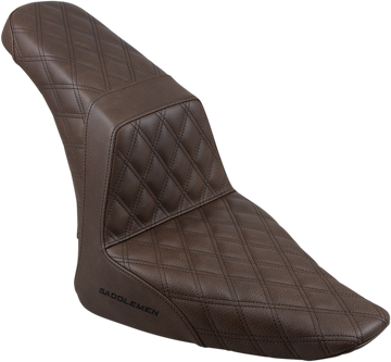 0802-1033 - SADDLEMEN Step-Up Seat - Full Lattice Stitch - Brown - FLS 812-26-175BR