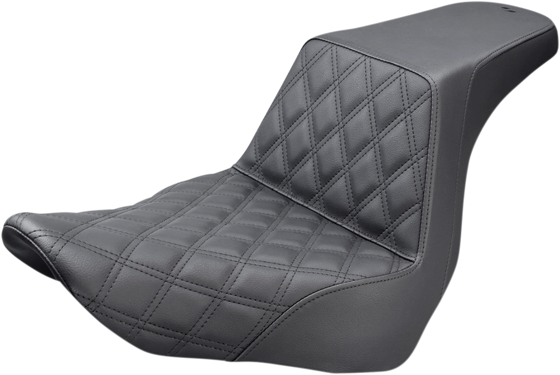 0802-1035 - SADDLEMEN Step-Up Seat - Front Lattice Stitch - Black 818-29-172