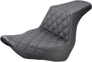 0802-1035 - SADDLEMEN Step-Up Seat - Front Lattice Stitch - Black 818-29-172